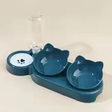 TriBowl™ – 3-in-1 Tilted Pet Feeding Set with Water Bottle