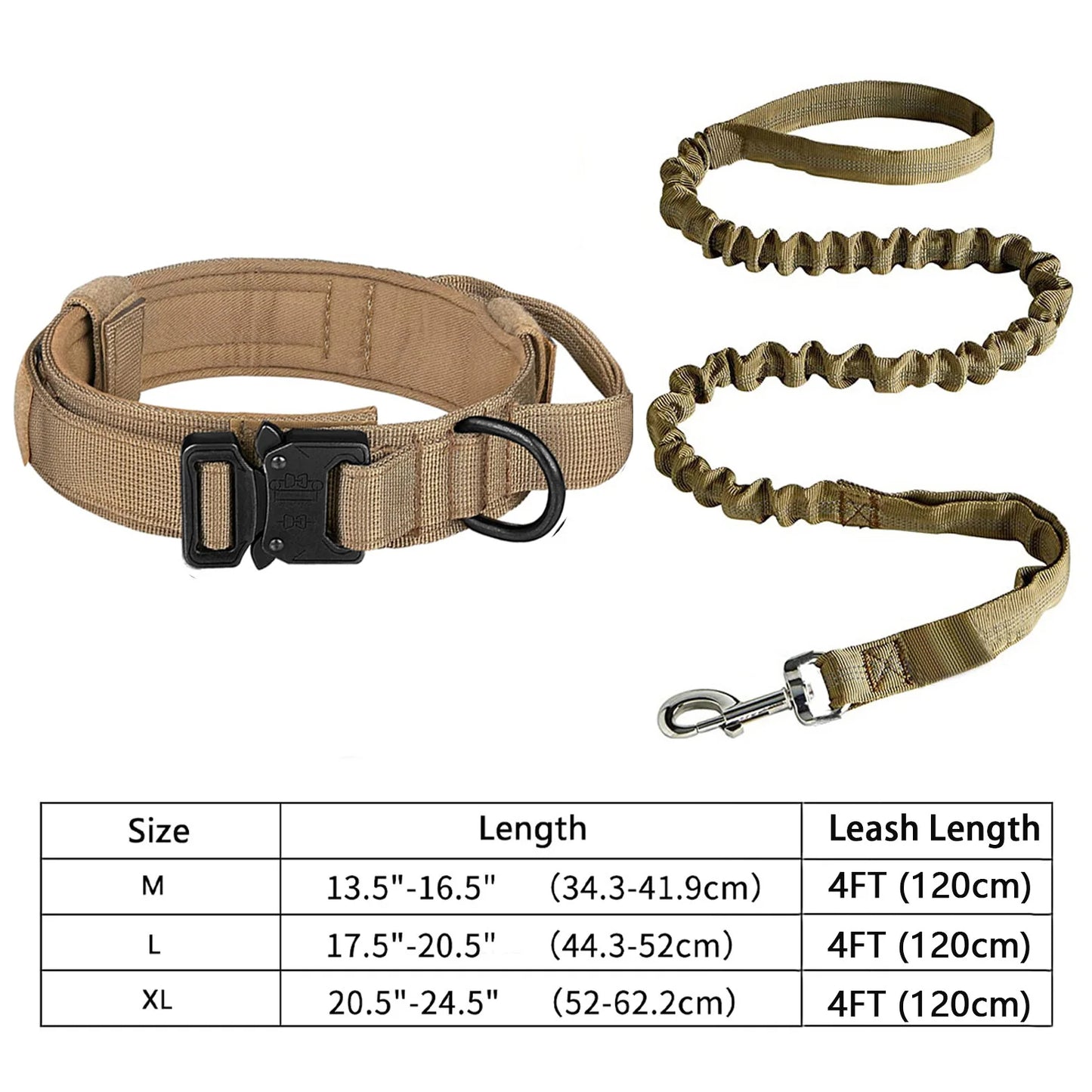 Heavy-Duty Military Tactical Dog Collar & Leash Set | Adjustable & Durable for All Dog Sizes