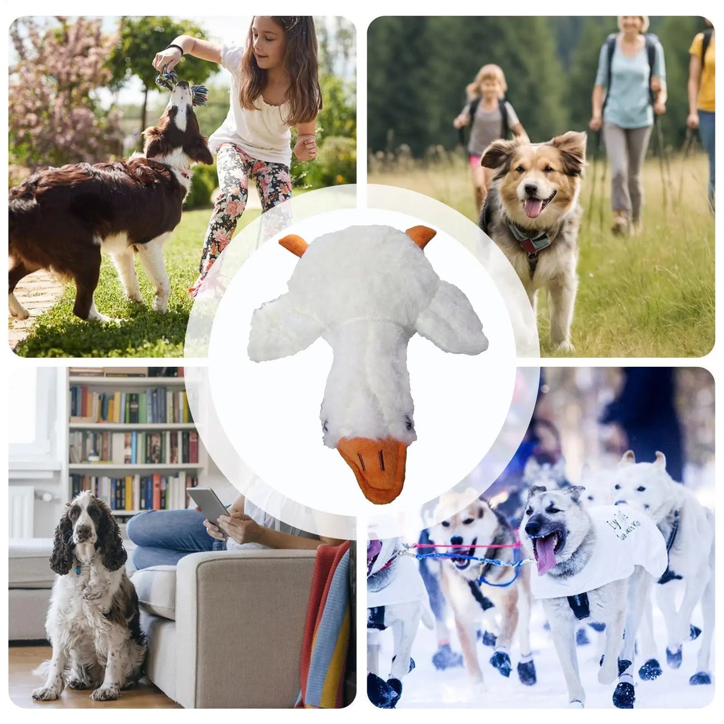 Dog Chew Plush Toy – Soft Bite-Resistant White Duck for Indoor & Outdoor Play