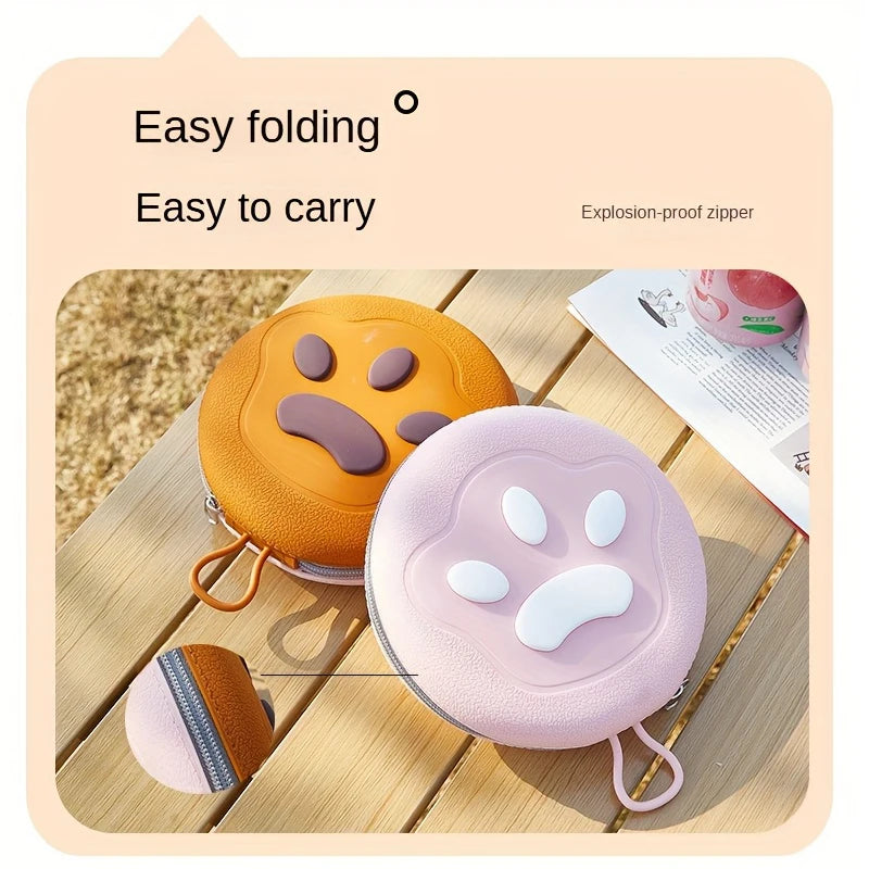 Portable Foldable Silicone Pet Bowl – Double Travel Feeder for Cats & Dogs