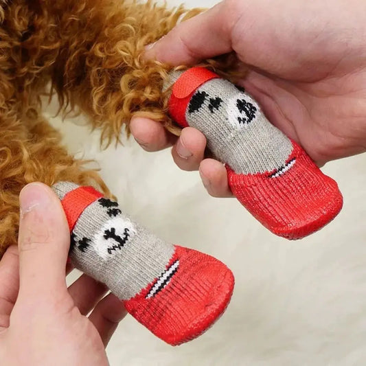 2 Pairs Waterproof Non-Slip Dog Socks – Warm Rain & Snow Boots for Cats & Dogs