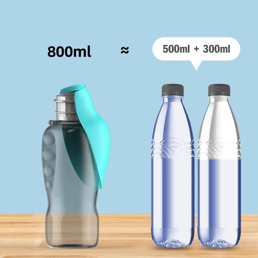 800ml Portable Pet Water Bottle for Dogs & Cats – Travel Drinking Feeder
