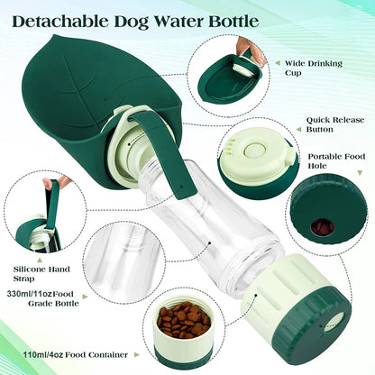 PawTrek™ – 2-in-1 Portable Pet Water & Food Bottle