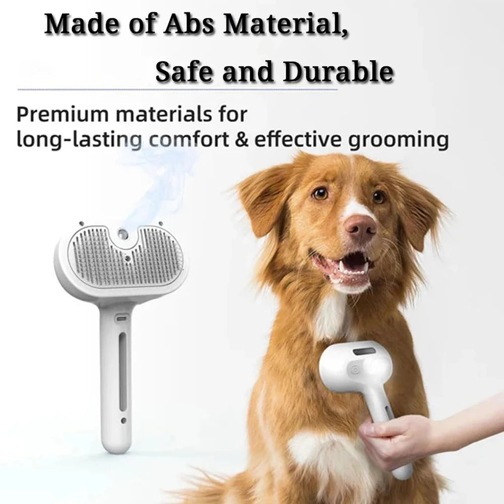 Steam Spray Dog Grooming Brush – Luxury Pet Care Tool