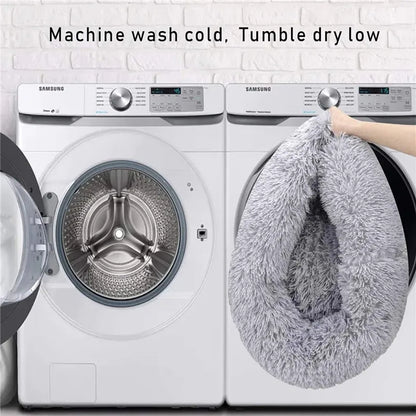 FluffNest™ – Round Plush Pet Bed