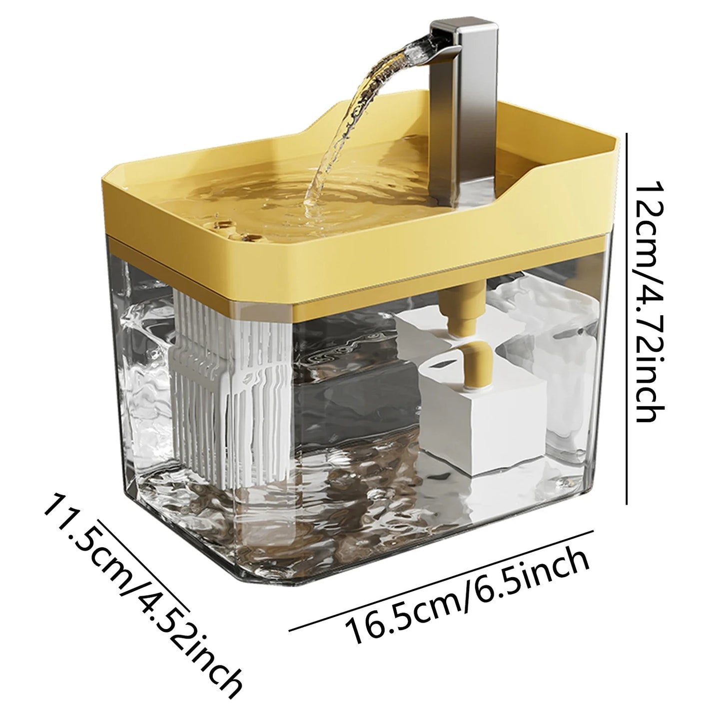 CrystalFlow™ – Transparent Automatic Cat Water Fountain