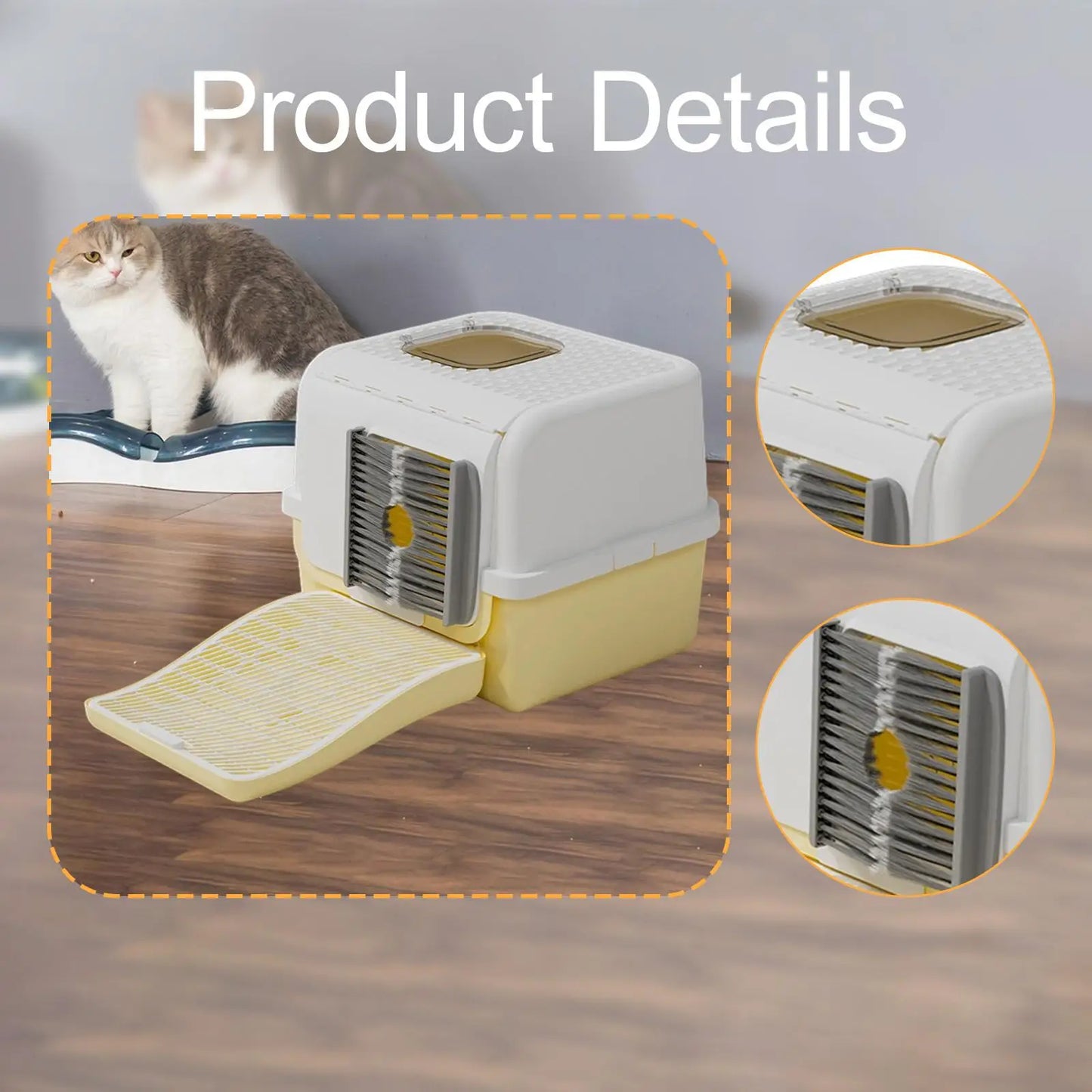 CleanCorner™ Hooded Cat Litter Box — Space-Saving Anti-Leak Design