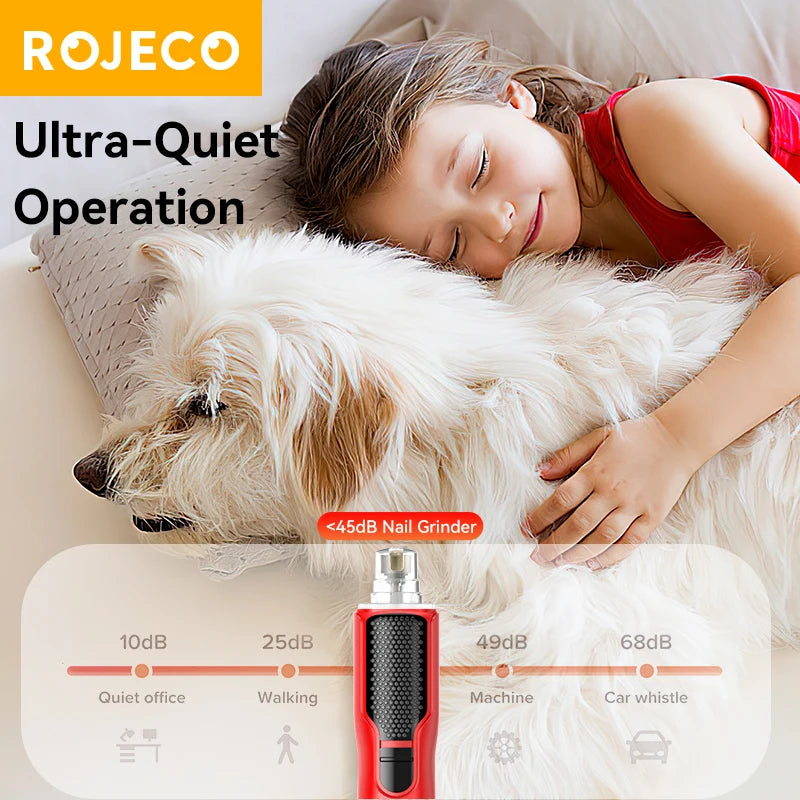 ROJECO Pet Nail Grinder with LED Light