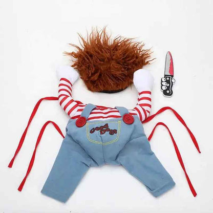 Halloween Dagger Pet Costume – Funny Knife-Holding Dress for Dogs & Cats