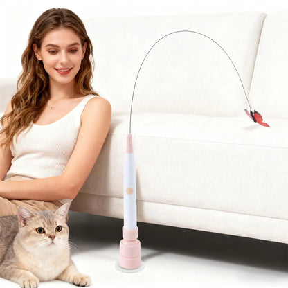 Electric Cat Teaser Wand – 2-Mode Automatic Suction Cup Toy