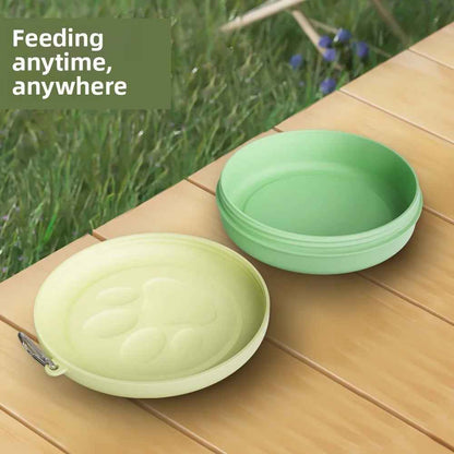 TravelPaw™ – Portable Pet Food & Water Bowl