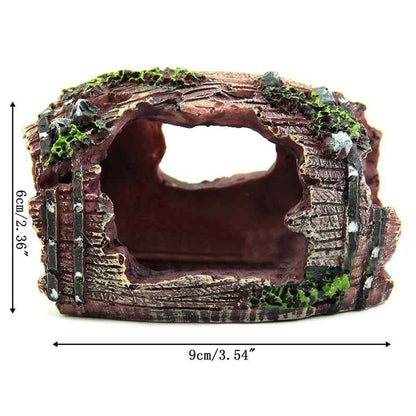 Resin Barrel Cave Aquarium Ornament – Fish Tank Decoration