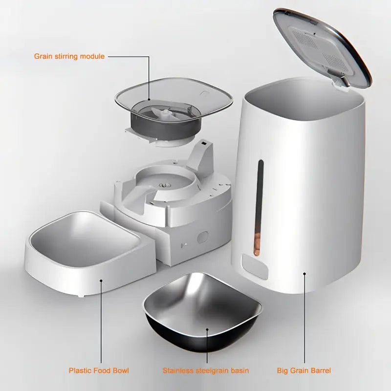 Hot-Selling 5L Smart Automatic Pet Feeder – Intelligent Electric Food Dispenser with Dual Stainless Steel Bowls for Dogs & Cats