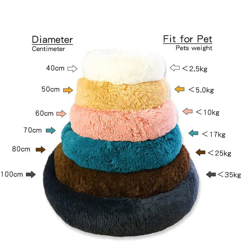 FluffNest™ – Round Plush Pet Bed