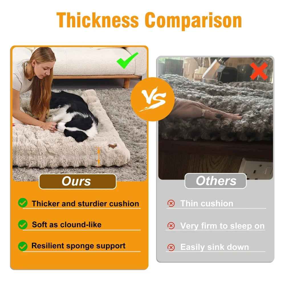 Ultra Plush Dog Bed – Soft Washable Cushion for Puppies & Large Dogs