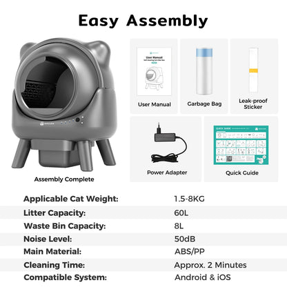 Amicura Cura X1 Automatic Cat Litter Box – Smart, App-Controlled, Safe & Easy to Clean