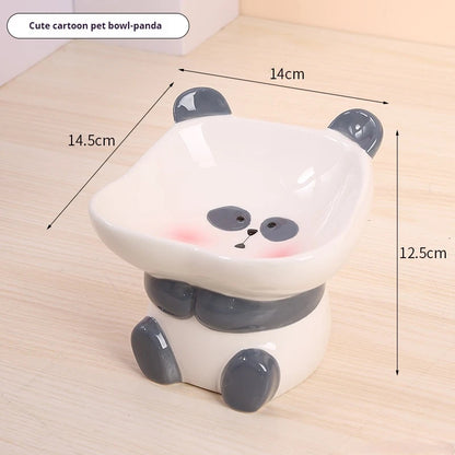 MeowTure™ – Ceramic High-Neck Cartoon Pet Bowl