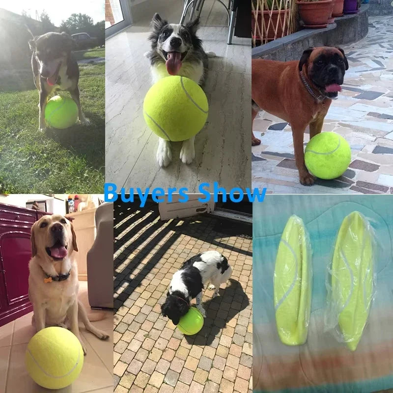 24cm Giant Dog Tennis Ball – Large Inflatable Pet Toy