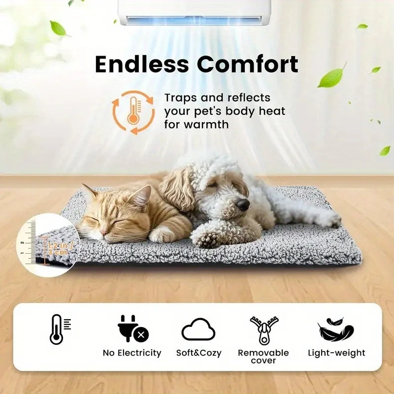 WarmPaw™ Anti-Slip Pet Mattress — Washable Winter Mat for Dogs & Cats