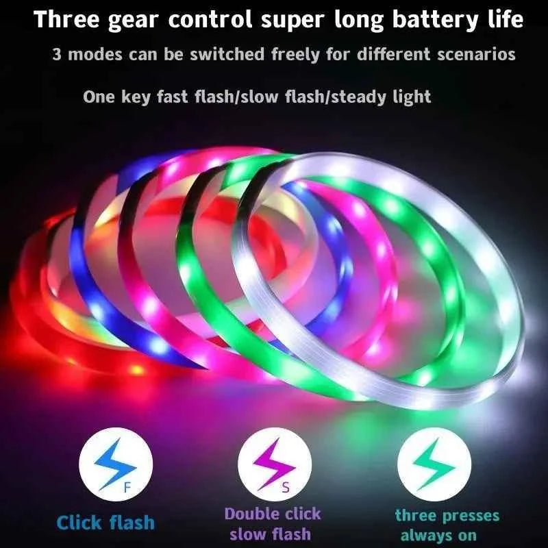 LED Dog Collar USB Rechargeable – Waterproof Glow Collar for Night Safety | Fits Small, Medium & Large Dogs