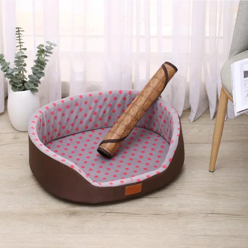 CloudCozy™ Reversible Plush Dog Bed — All-Season Sofa Kennel