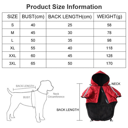 Dog wearing winter hooded coat