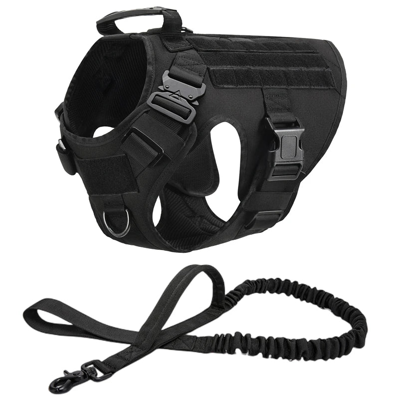 Tactical Dog Harness & Leash Set – Military Training Vest for All Breeds