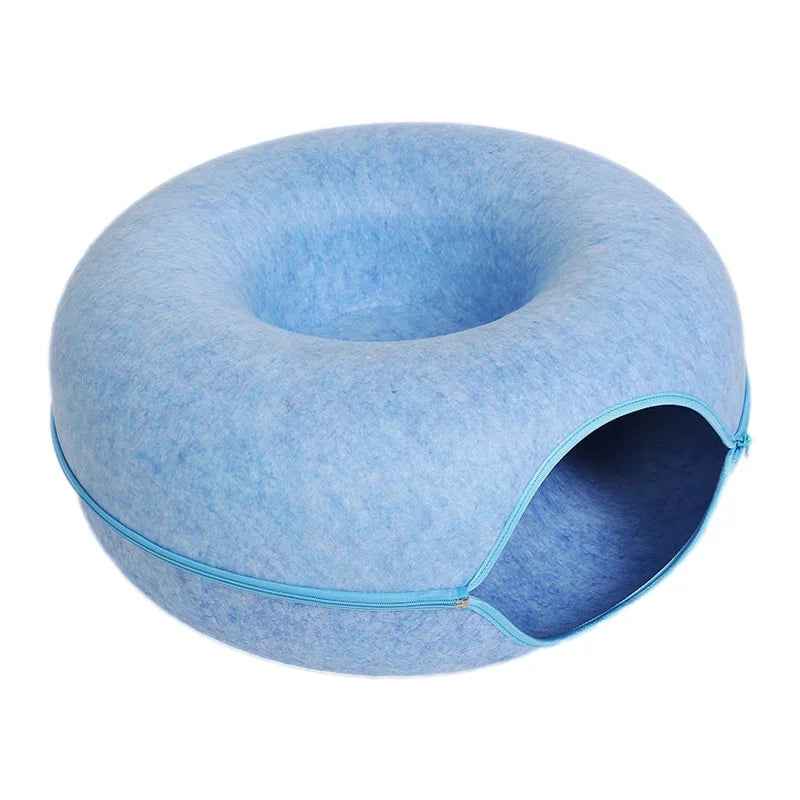 PawDonut™ – 2-in-1 Cat Bed & Tunnel Playhouse
