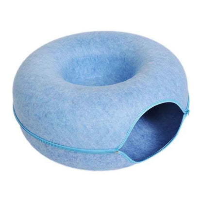 PawDonut™ – 2-in-1 Cat Bed & Tunnel Playhouse