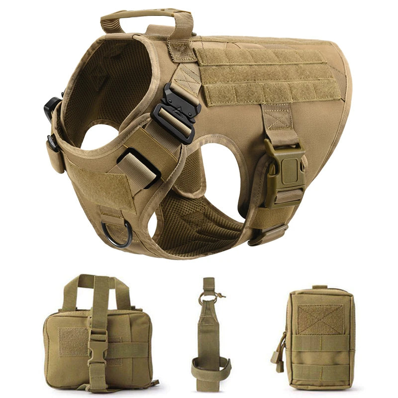Tactical Dog Harness & Leash Set – Military Training Vest for All Breeds