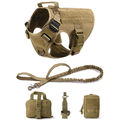 Tactical Dog Harness & Leash Set – Military Training Vest for All Breeds