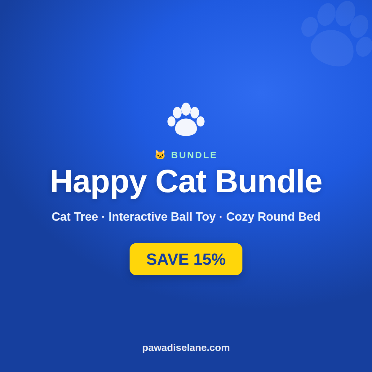 Happy Cat Bundle — Cat Tree + Interactive Toy + Cozy Bed