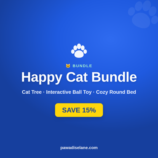 Happy Cat Bundle — Cat Tree + Interactive Toy + Cozy Bed