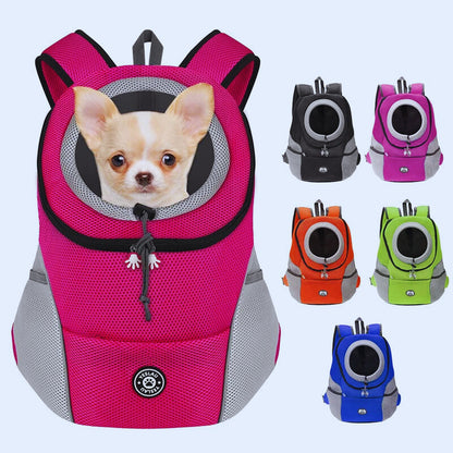 Double Shoulder Outdoor Pet Carrier Bag – Breathable Travel Backpack for Dogs & Cats