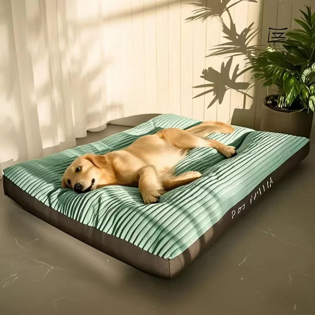 Oversized Corduroy Dog Bed – Thick & Washable for Large Dogs