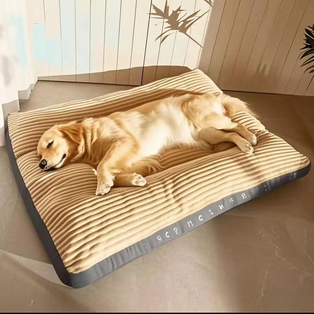Oversized Corduroy Dog Bed – Thick & Washable for Large Dogs