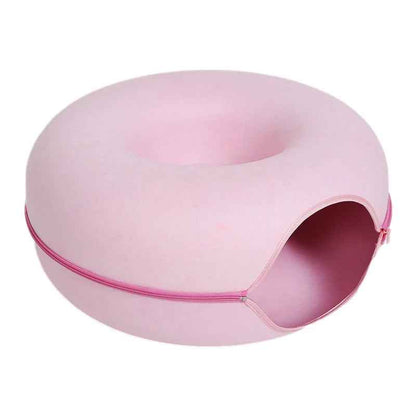 PawDonut™ – 2-in-1 Cat Bed & Tunnel Playhouse