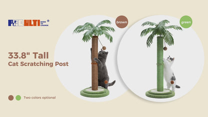 Cat Scratching Post with Spring Ball – Tall Indoor Sisal Cat Scratcher & Kitten Toy